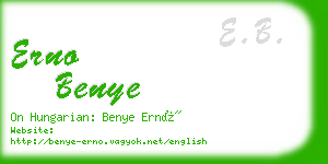 erno benye business card